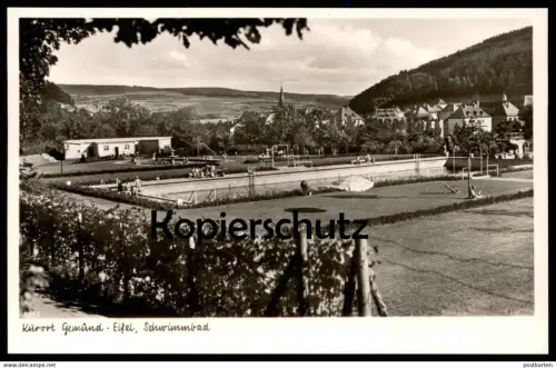 ÄLTERE POSTKARTE KURORT GEMÜND EIFEL SCHLEIDEN SCHWIMMBAD piscine swimming pool Bad cpa postcard AK Ansichtskarte