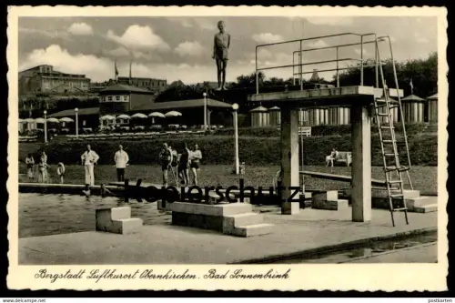 ALTE POSTKARTE BERGSTADT LUFTKURORT OBERNKIRCHEN BAD SONNENBRINK Schaumburg Bad Schwimmbad Freibad swimming pool piscine