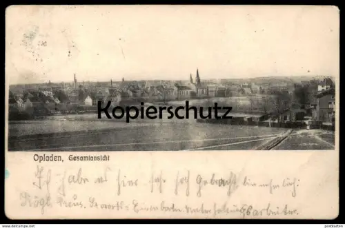 ALTE POSTKARTE LEVERKUSEN OPLADEN GESAMTANSICHT 1913 PANORAMA Totalansicht Total cpa postcard AK Ansichtskarte