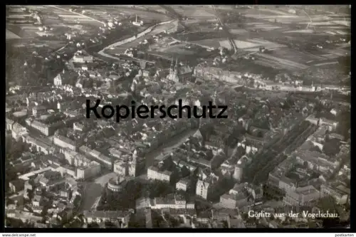 ALTE POSTKARTE GÖRLITZ AUS DER VOGELSCHAU FLUGZEUGAUFNAHME LUFTBILD Fliegeraufnahme Zgorzelec Zhorjelc AK Ansichtskarte