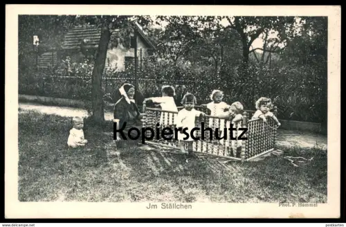ALTE POSTKARTE SPEYER KINDERHEIM DIAKONISSENANSTALT IM STÄLLCHEN Laufstall Kinder baby enfant children bébé postcard