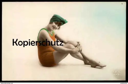 ALTE POSTKARTE MÄDCHEN FRAU BADEMODE femme woman bathing costume swimsuit maillot cpa postcard AK Ansichtskarte