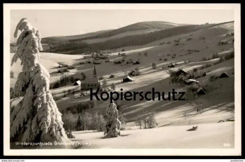 ALTE POSTKARTE GRUNWALD 1932 ZIELENIEC GLATZER BERGLAND Duszniki Zdroj Glatz Klodzko Kladsko Polska Poland Schlesien