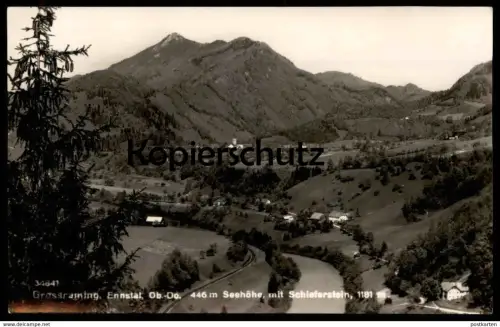 ALTE POSTKARTE GROSSRAMING 1942 ENNSTAL MIT SCHIEFERSTEIN Gross-Raming bei Steyr Oberösterreich Österreich Austria cpa
