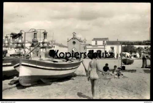 ÄLTERE POSTKARTE TORREDEMBARRA 6 PLAYA SEESTERN starfish étoile de mer estrella de mar beach Fischerboot fishing boat AK
