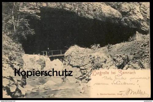 ALTE POSTKARTE LURGROTTE BEI SEMRIACH 1898 PEGGAU TANNEBEN cave Höhle Grotte Österreich Austria Ansichtskarte postcard