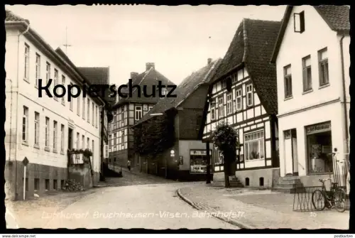 ÄLTERE POSTKARTE BRUCHHAUSEN-VILSEN BAHNHOFSTRASSE FERD. BULLENKAMPF Marke Maharishi Meditation Ansichtskarte AK cpa