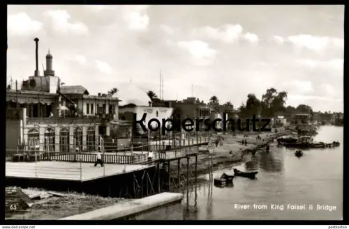 ALTE POSTKARTE BAGHDAD RIVER FROM KING FAISEL II BRIDGE Bagdad Irak Iraq Brücke pont cpa postcard AK Ansichtskarte