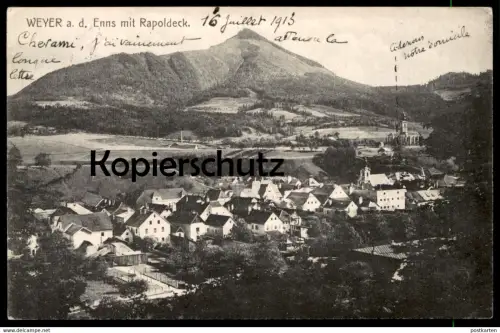 ALTE POSTKARTE WEYER AN DER ENNS MIT RAPOLDECK 1913 AN GEORGES NORMANDY Österreich Austria Autriche Ansichtskarte cpa