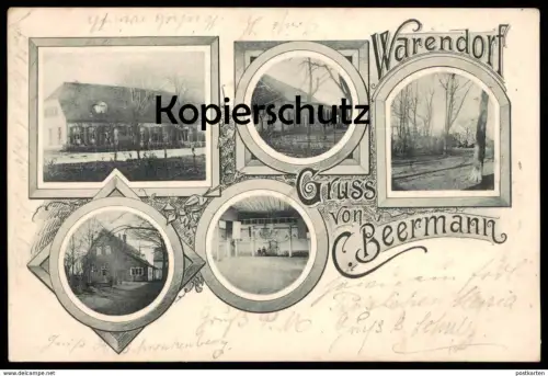 ALTE POSTKARTE WARENDORF GRUSS VON BEERMANN 1901 AK Ansichtskarte cpa postcard