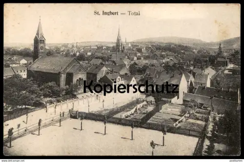 ALTE POSTKARTE ST. INGBERT TOTAL 1918 GESAMTANSICHT PANORAMA TOTALANSICHT SAAR SAARGEBIET cpa postcard AK Ansichtskarte