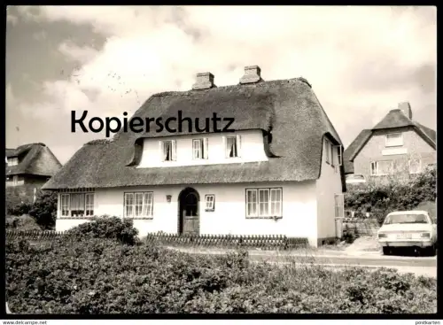 ÄLTERE POSTKARTE RANTUM AUF SYLT FRIESENHAUS REETDACH OPEL REKORD Auto car AK Ansichtskarte cpa postcard