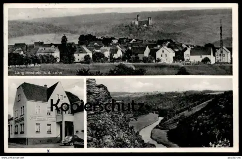 ÄLTERE POSTKARTE LANGENSCHEID AN DER LAHN DIEZ GASTHAUS ZUM LAHNTAL PENSION INHABER ERNST KÜCHLER postcard Ansichtskarte