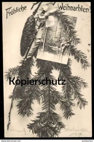 ALTE POSTKARTE FRÖHLICHE WEIHNACHTEN FACHWERKHAUS IM WALD STEMPEL CHEMNITZ 1907 Ansichtskarte Verfasser Hugo Stankoff