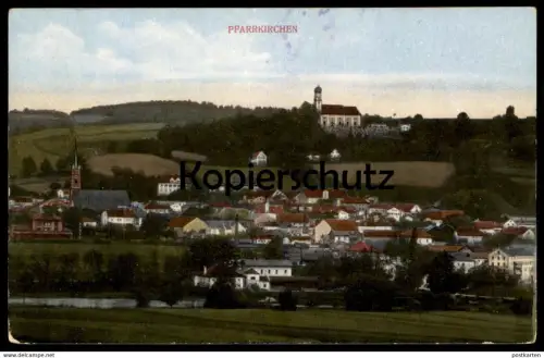 ALTE POSTKARTE PFARRKIRCHEN 1916 PANORAMA MIT KIRCHE Totalansicht Ortsansicht Total church église Ansichtskarte postcard