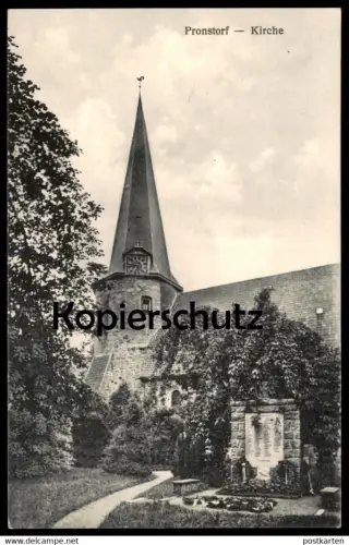 ALTE POSTKARTE PRONSTORF KIRCHE EHRENMAL KREIS SEGEBERG church église Ansichtskarte AK cpa postcard