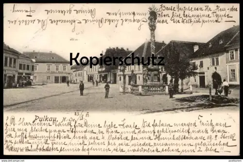 ALTE POSTKARTE PULKAU NIEDERÖSTERREICH BÄCKEREI CARL POLZIN GESCHÄFT JOSEF ... Österreich Ansichtskarte postcard cpa AK