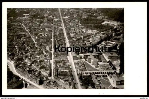 ALTE POSTKARTE KARLSRUHE BLICK AUF DIE TECHNISCHE HOCHSCHULE LUFTBILD Vogelschau Architecture Architektur university cpa