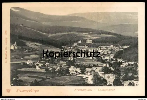 ALTE POSTKARTE KRUMMHÜBEL TOTALANSICHT TOTAL RIESENGEBIRGE KARPACZ Karkonosze Krkonose Ansichtskarte postcard cpa AK