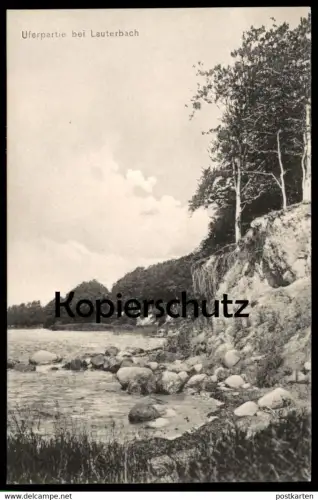 ALTE POSTKARTE UFERPARTIE BEI LAUTERBACH PUTBUS INSEL RÜGEN Küste Ufer Strand coast beach plage Ansichtskarte postcard