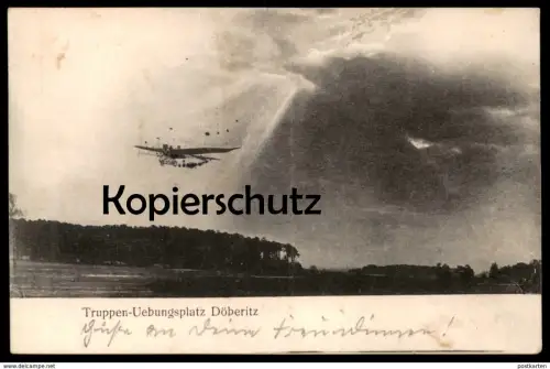 ALTE POSTKARTE TRUPPEN-UEBUNGSPLATZ DÖBERITZ FLUGZEUG Taube ? Plane Airplane Avion aircraft aeroplane postcard AK cpa