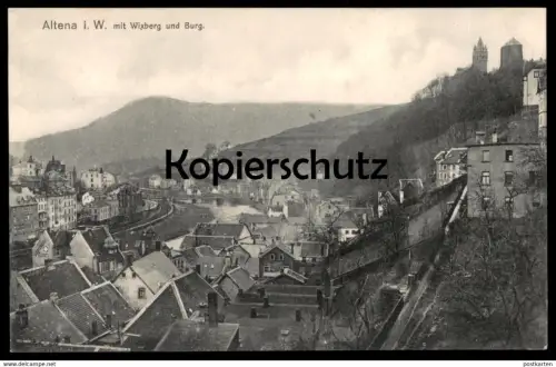 ALTE POSTKARTE ALTENA IN WESTFALEN MIT WIXBERG UND BURG castle chateau Ansichtskarte AK cpa postcard