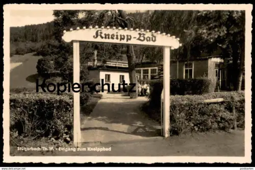ÄLTERE POSTKARTE STÜTZERBACH EINGANG ZUM KNEIPPBAD THÜRINGEN Kneipp Rennsteig cpa postcard AK Ansichtskarte