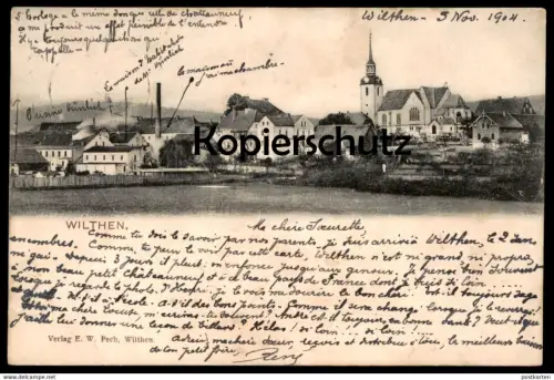 ALTE POSTKARTE WILTHEN IN SACHSEN GESAMTANSICHT FABRIK HÜNLICH Ansichtskarte postcard cpa AK