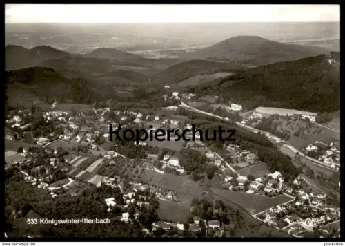 ÄLTERE POSTKARTE KÖNIGSWINTER-ITTENBACH PANORAMA LUFTBILD FLIEGERAUFNAHME Ansichtskarte AK postcard cpa