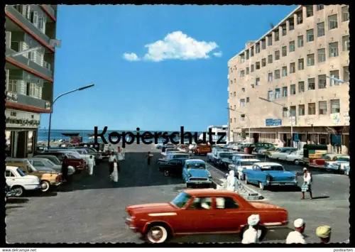ÄLTERE POSTKARTE STREET AT JEDDAH Dschidda Jiddah Jedda Jidda Saudi-Arabien l'arabie saoudite Saudi Arabia Auto car cars