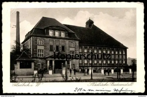 ALTE POSTKARTE GLADBECK STÄDTISCHE BADEANSTALT 1923 SCHWIMMBAD swimming pool Bad bath piscine postcard AK Ansichtskarte