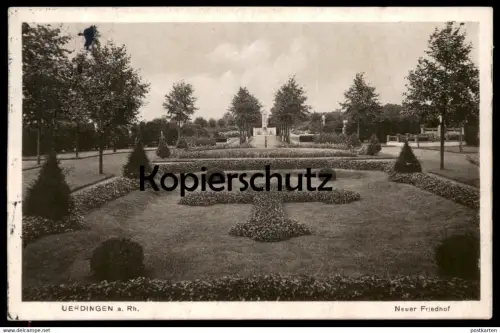 ALTE POSTKARTE UERDINGEN NEUER FRIEDHOF 1913 KREFELD Crefeld cemetery churchyard cimetière Ansichtskarte AK cpa postcard