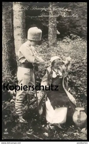 ALTE POSTKARTE A. S. R. PRINCIPELE CAROL SI PRINCIPESA ELISABETA Prinz Prinzessin von Rumänien Romania Roumanie Grece AK