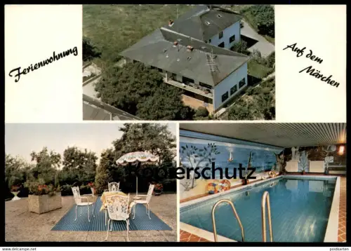 ÄLTERE POSTKARTE BETTINGEN EIFEL FREMDENHEIM AUF DEM MÄRCHEN MATTHIAS KARPEN-GERLING swimming pool piscine Schwimmbad
