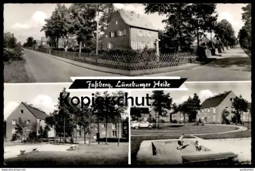 ÄLTERE POSTKARTE FASSBERG LÜNEBURGER HEIDE B. MUNSTER SÜDHEIDE CELLE SANDKASTEN Spielplatz playground aire de jeu Kinder