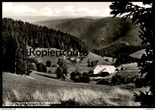 ÄLTERE POSTKARTE SCHONACH BLICK INS PARADIES SCHWARZWALD BLACK FOREST Ansichtskarte AK cpa postcard