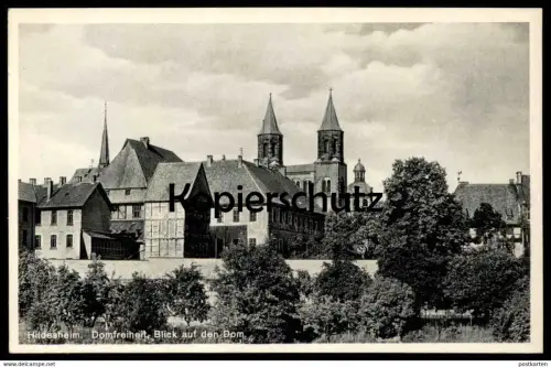 ALTE POSTKARTE HILDESHEIM DOMFREIHEIT BLICK AUF DEN DOM Kirche church église cpa postcard AK Ansichtskarte