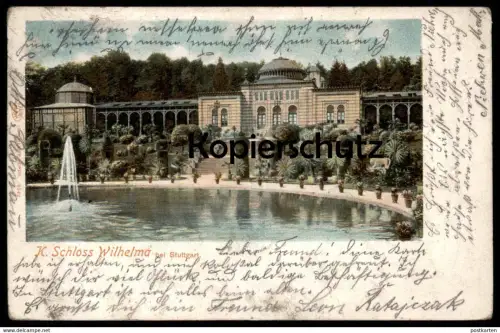 ALTE POSTKARTE K. SCHLOSS WILHELMA BEI STUTTGART 1903 Cannstatt castle chateau cpa Ansichtskarte AK
