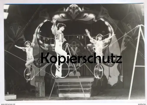 ÄLTERE POSTKARTE STAATSZIRKUS DER DDR DIE MERIDIANS SCHLAPPSEILAKROBATIK Seiltanz Akrobat acrobat circus Zirkus Cirque