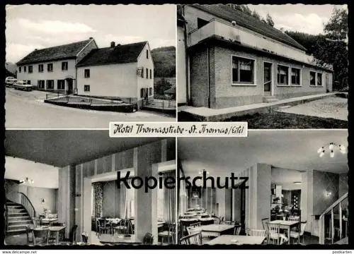 ÄLTERE POSTKARTE ST. THOMAS BEI KYLLBURG EIFEL HOTEL THOMASSTUBE M. LAKOTTA RECHTECKSTEMPEL 22b ÜBER BITBURG postcard AK