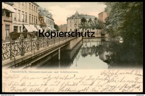 ALTE POSTKARTE OSNABRÜCK HERRENTEICHSSTRASSE UND SCHILLERSTRASSE Herrenteichstrasse Ansichtskarte AK cpa postcard