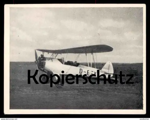 ALTES SAMMELBILD VORTELLA-BILD FLUGZEUG FOCKE-WULF Fw 44 STIEGLITZ BJ 1936 VORTMEYER PREUSSISCH-OLDENDORF Foto photo