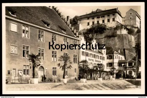 ALTE POSTKARTE MEERSBURG AM BODENSEE UNTERSTADT HOTEL SEEHOF HECHT Motorrad motorbike moto Ansichtskarte AK postcard cpa