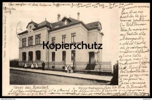 ALTE POSTKARTE GRUSS AUS RONSDORF HÖHERE STADTSCHULE WUPPERTAL Kinder children enfants Schule école school cpa postcard