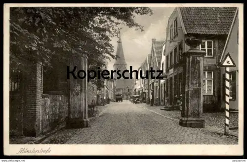 ALTE POSTKARTE HORSTMAR MÜNSTERSTRASSE 1943 WERBUNG ROLINCK BIER HOTEL TANKSTELLE MOBILOEL Ansichtskarte cpa