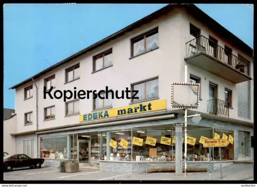 ÄLTERE POSTKARTE RITTERSDORF EDEKA MARKT BEI BITBURG Strassenschild Waxweiler & Oberweiler Supermarkt Discounter cpa AK
