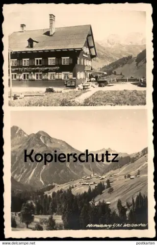 ALTE POSTKARTE MITTELBERG GASTHOF ALTE KRONE KLEINES WALSERTAL DAS KLEINWALSERTAL HOTELSTEMPEL Ansichtskarte AK