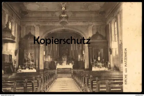 ALTE POSTKARTE KIRCHE VON MATZENHEIM ALSACE ELSASS Intérieur de l'église church Bas Rhin relikwie relique Maria cpa AK