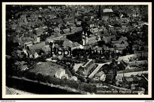ALTE POSTKARTE HILDESHEIM VOM FLUGZEUG GESEHEN Luftbild Fliegeraufnahme Flugzeugaufnahme cpa postcard Ansichtskarte AK