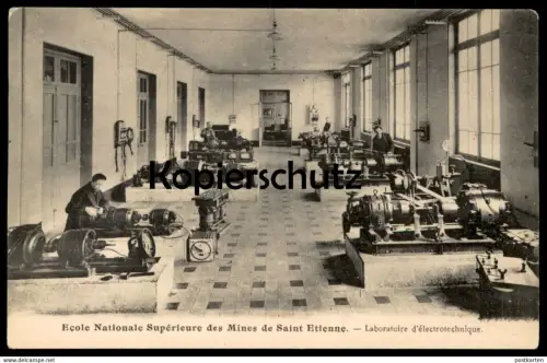 ALTE POSTKARTE ECOLE NATIONALE SUPÉRIEURE DES MINES DE SAINT ETIENNE LABORATOIRE D'ÉLECTROTECHNIQUE cpa postcard AK
